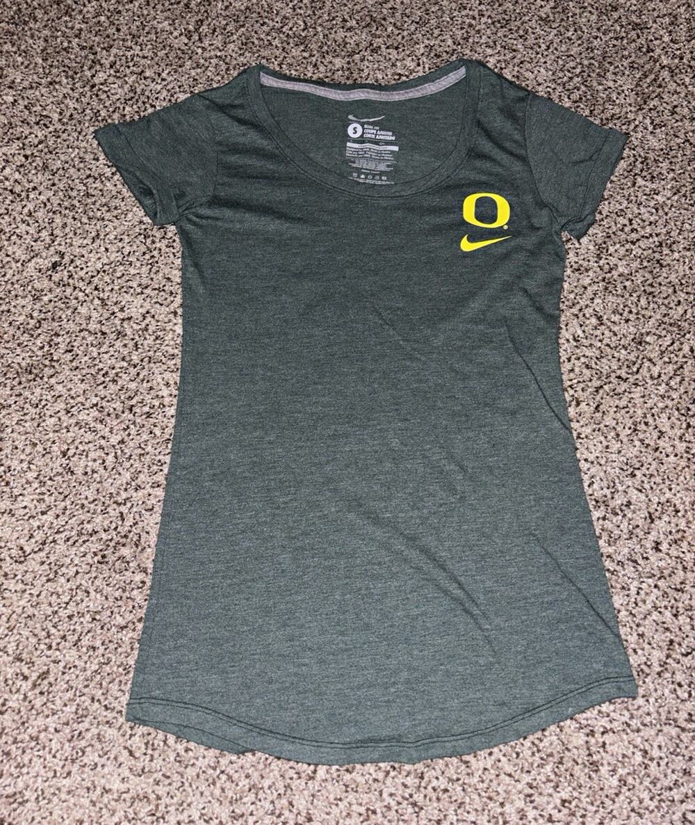 Nike Oregon Ducks Oregon Reign Slim Fit Short Sleeve T-Shirt Green Yellow Size S